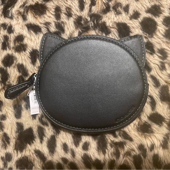 NWT Coach Black Cat Coin Purse (Leather) - Picture 2 of 8